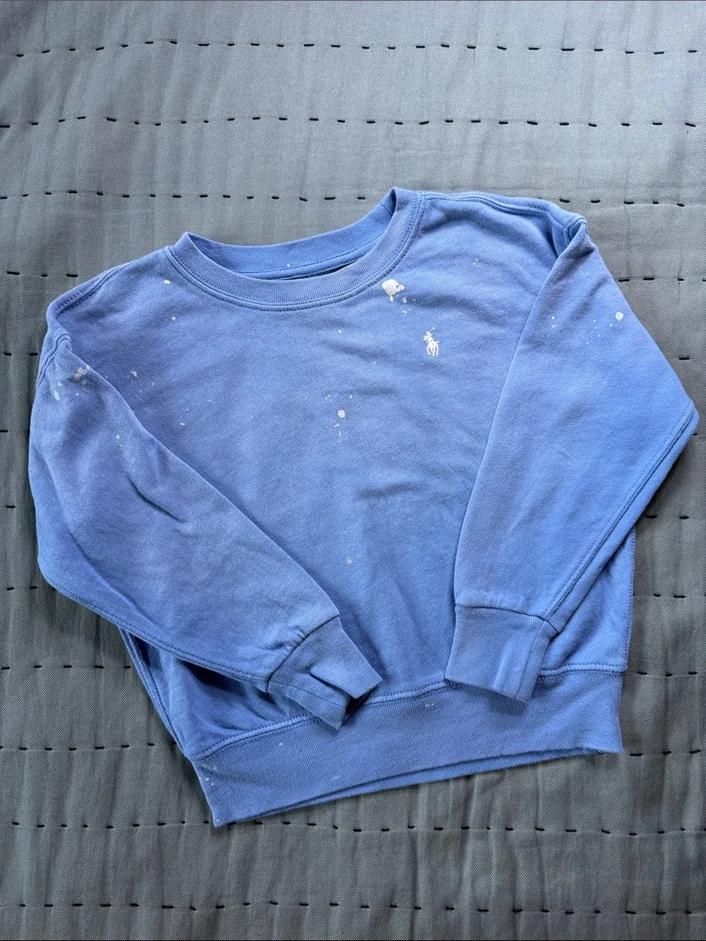 Ralph Lauren Kids Blue Crew Sweatshirt with White Pony